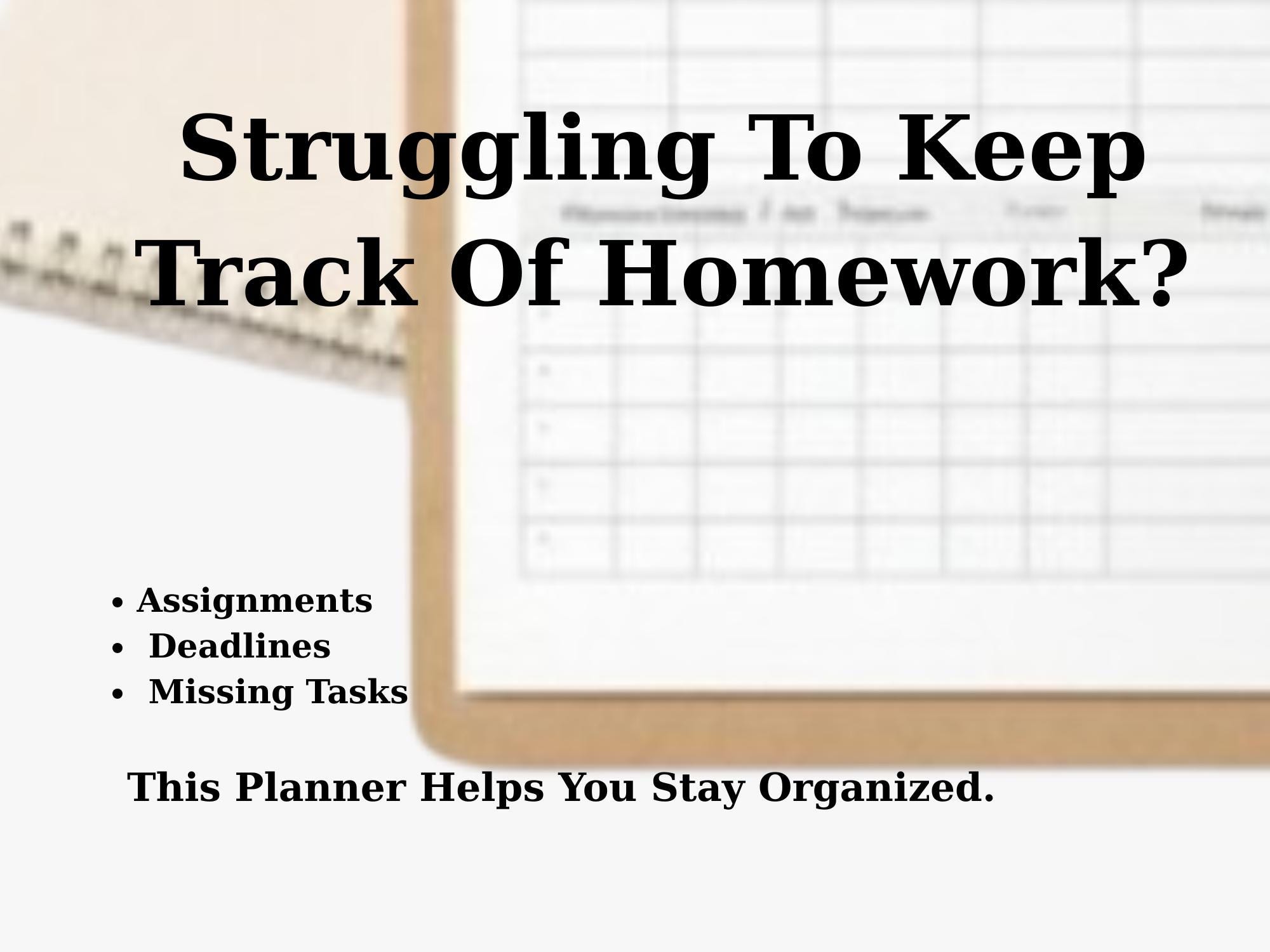 ADHD Assignment Tracker Printable | Student Homework Planner (PDF) - Etsy