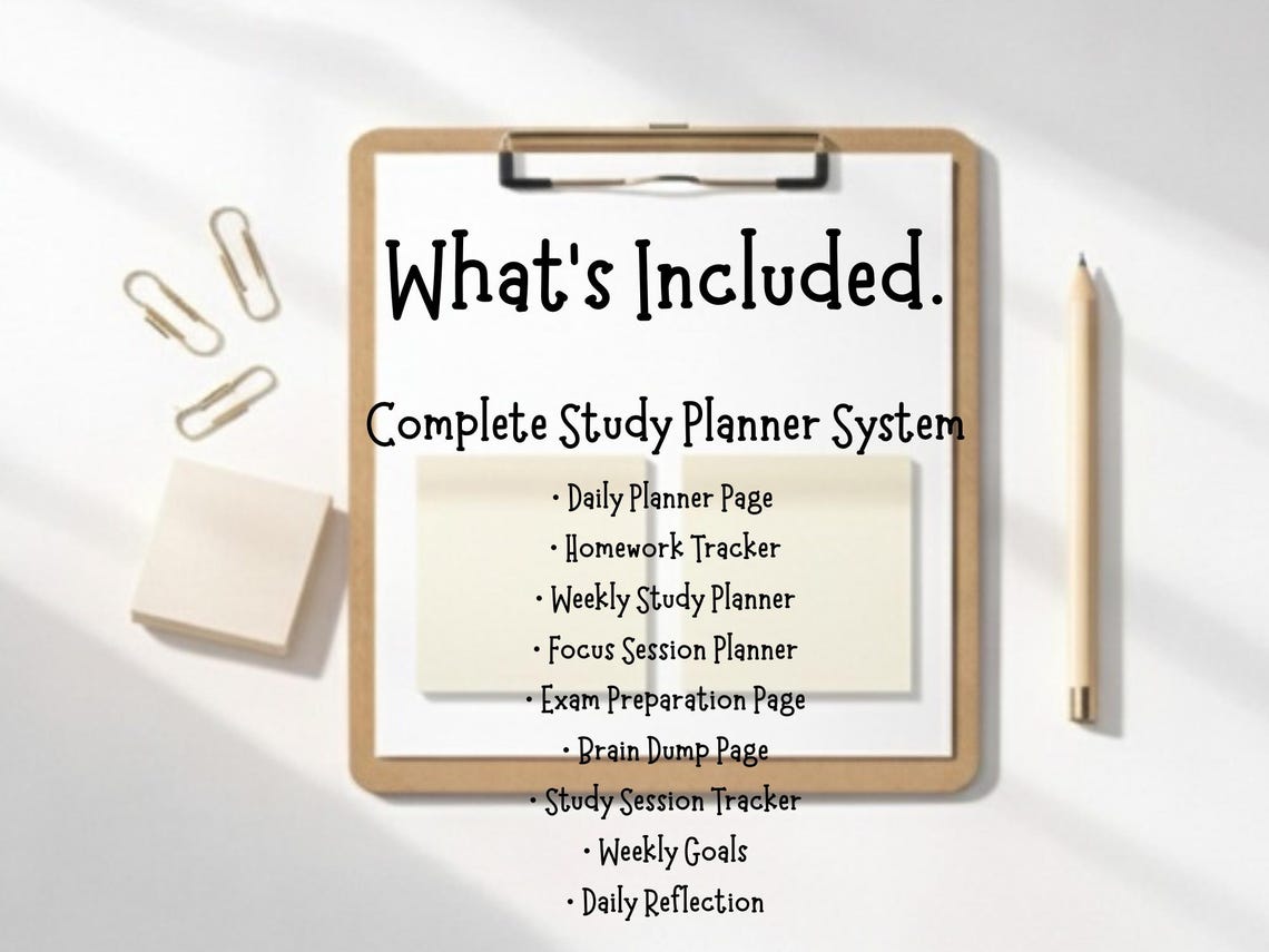 ADHD High School Daily Planner | Printable Study Organizer for Teens ...