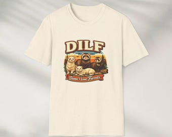 Koszulka "Damn I Love Ferrets", koszulka z memem z fretką, koszulka unisex w stylu vintage, koszulka unisex, nieodpowiedni, zabawny prezent, koszulki z memami Generacji Z