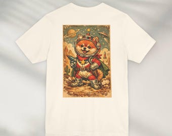 Koszulka retro z UFO szpica miniaturowego, uroczy t-shirt z grafiką psa astronauty, estetyczny t-shirt w stylu vintage, zabawny prezent dla pompona