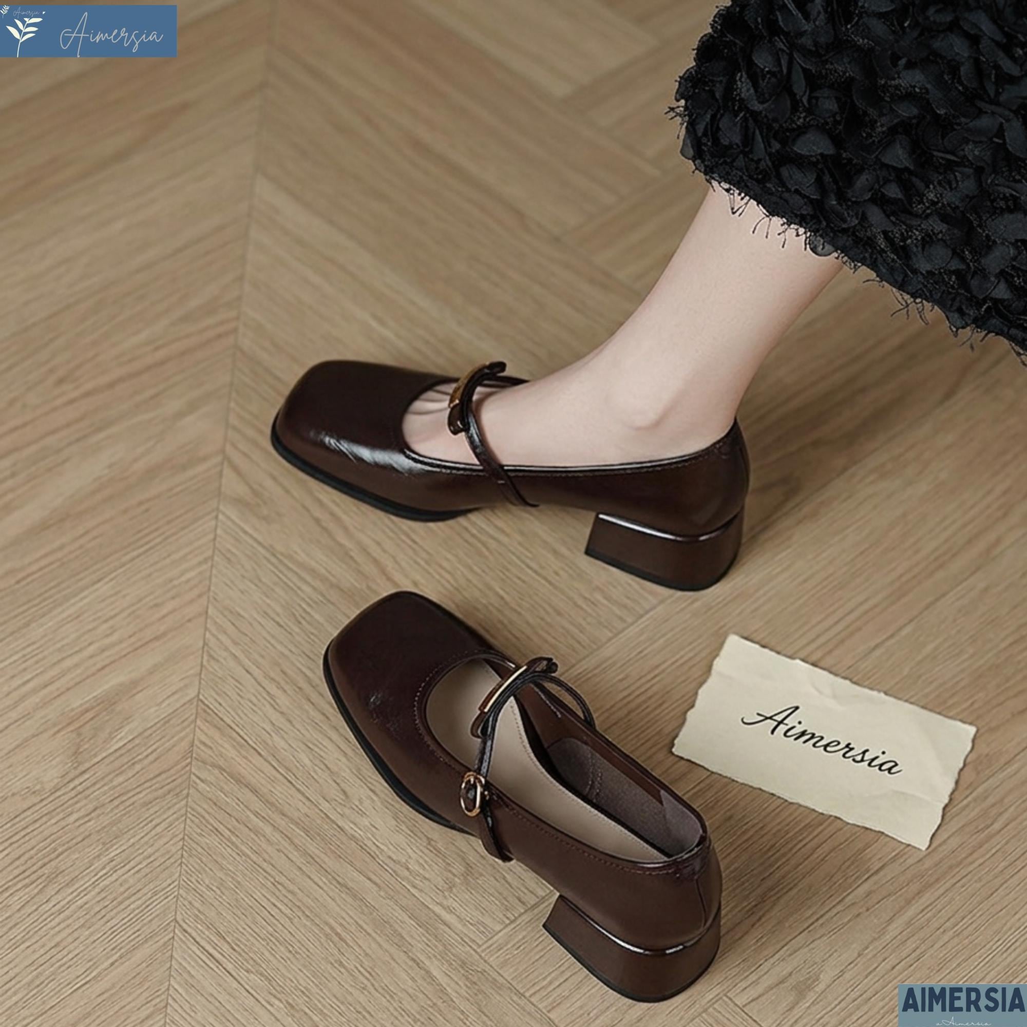 low heel brown dress shoes women Margaux - The Ada