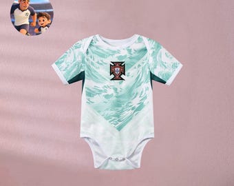 Body de bebé visitante de la selección nacional de Portugal 25/26 / Ropa personalizada para aficionados al fútbol
