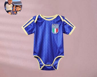 Body per neonato della nazionale italiana 25/26 / Abbigliamento per tifosi di calcio con nome personalizzato