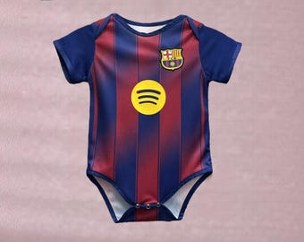 Body de bebé de local del Barcelona 25/26 / Ropa personalizada para aficionados al fútbol