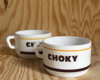 Duo grandes tasses à chocolat chaud Choky | pépite vintage | années 70-80
