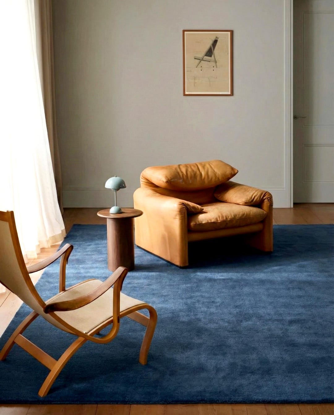 Hand Tufted Wool Rug | Modern Solid Navy Blue Minimalist Area Carpet ...