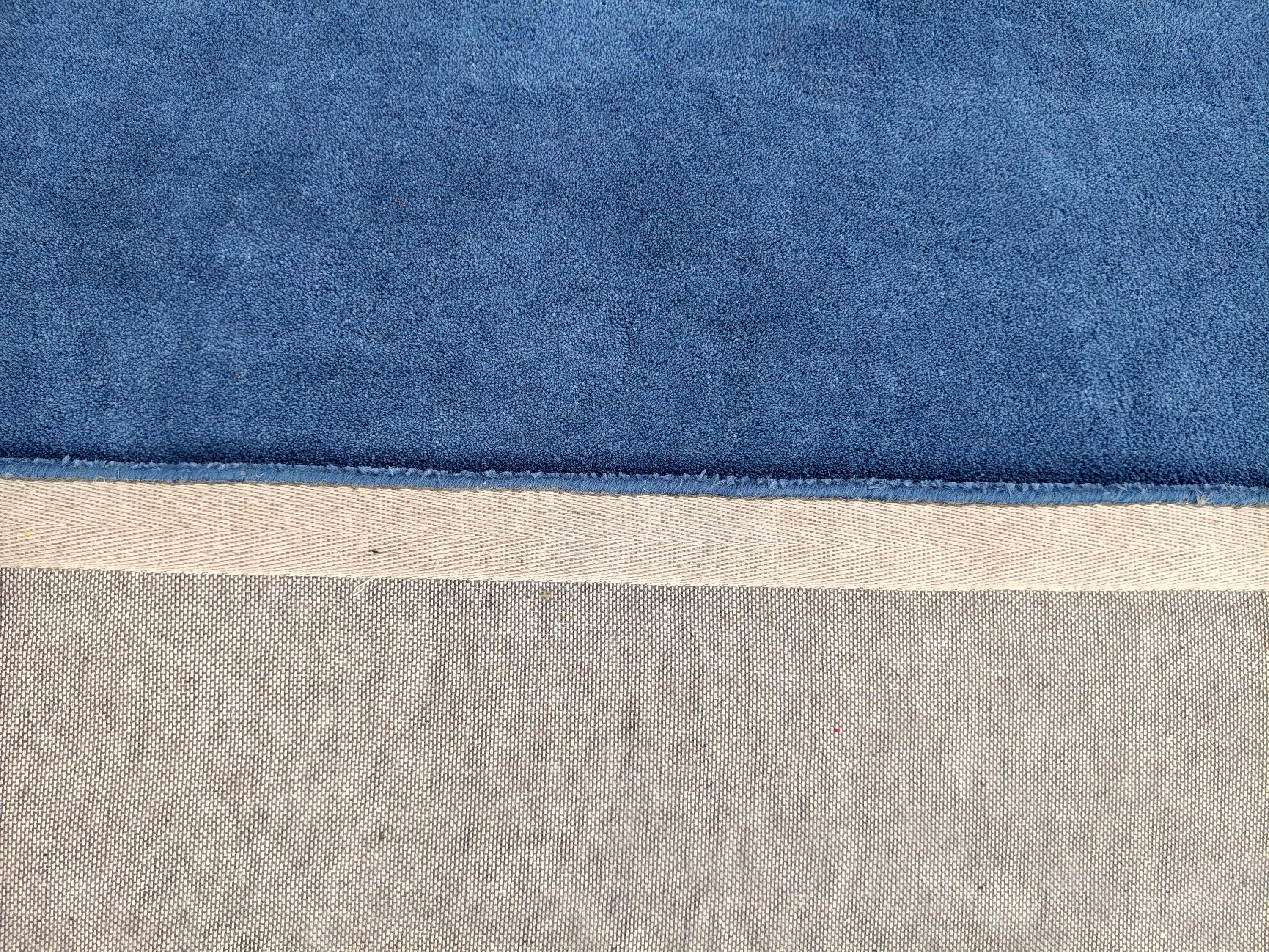 Hand Tufted Wool Rug | Modern Solid Navy Blue Minimalist Area Carpet ...