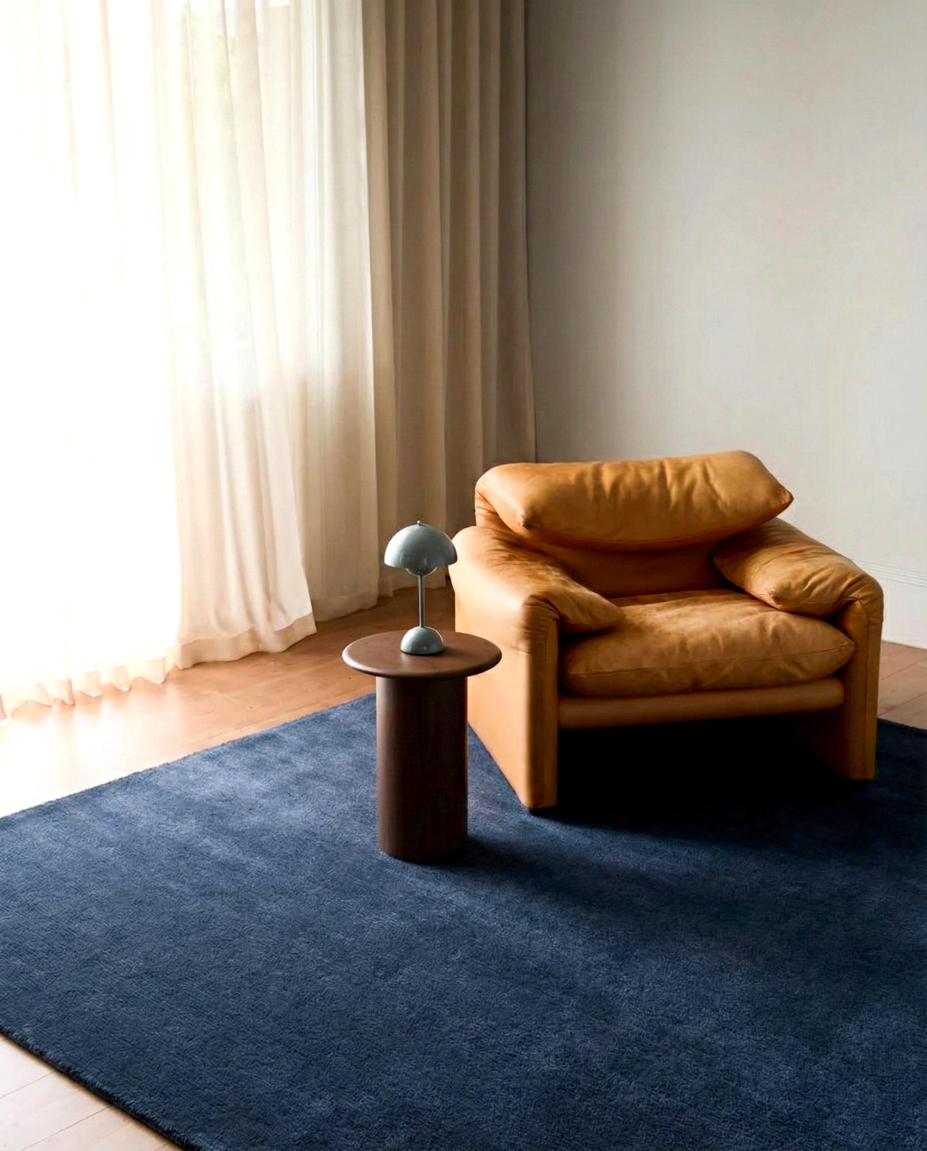 Hand Tufted Wool Rug | Modern Solid Navy Blue Minimalist Area Carpet ...