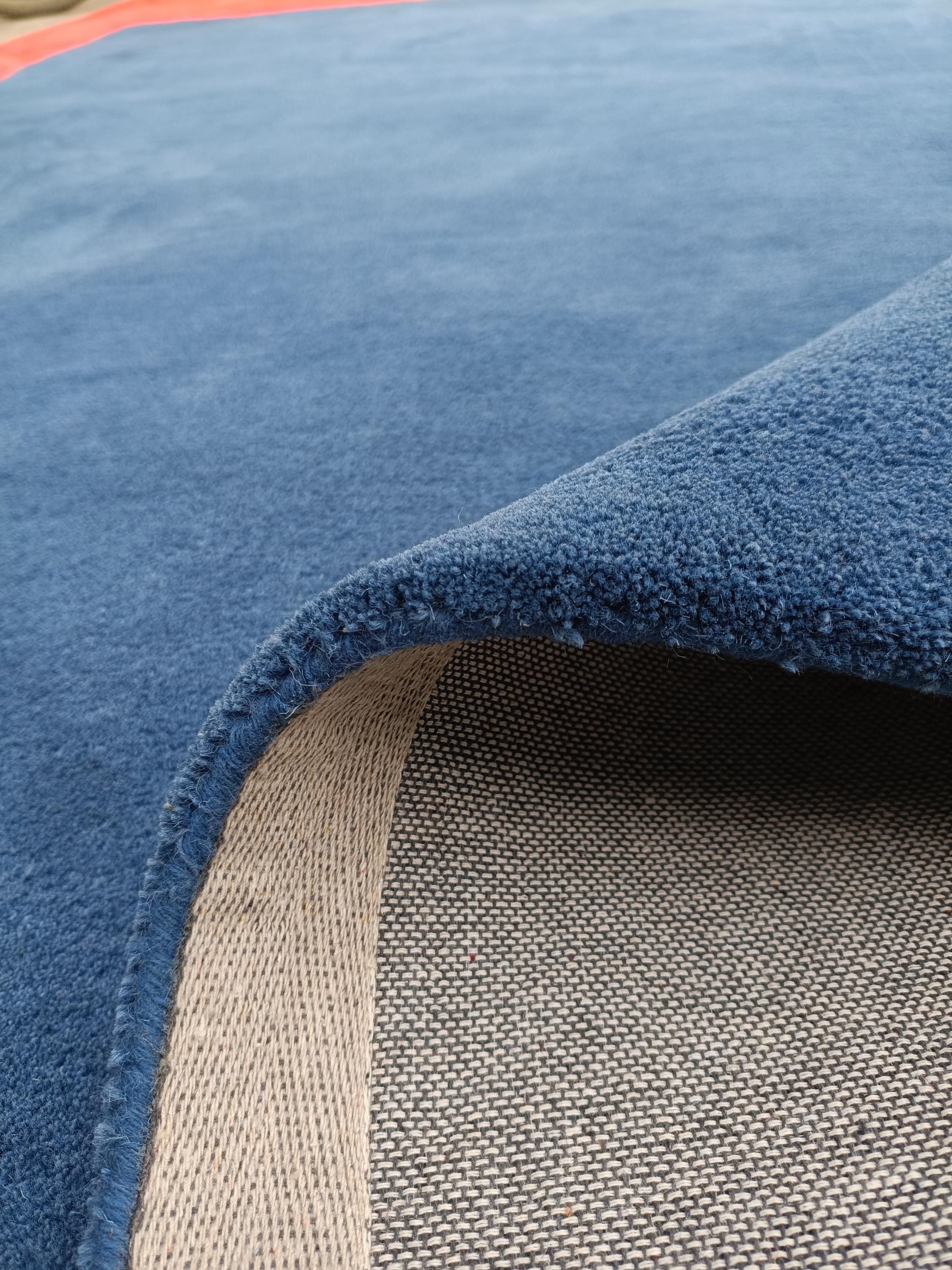 Hand Tufted Wool Rug | Modern Solid Navy Blue Minimalist Area Carpet ...