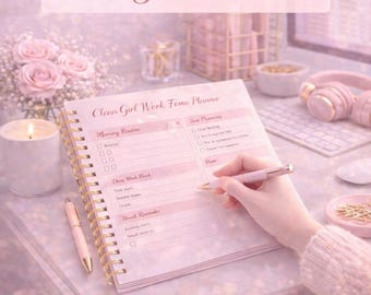 Clean Girl Home Office Planner | Productivity, Desk Reset (Digital Download)