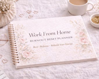 Work From Home Burnout Reset Planner | Self Care, Productivity Tracker (Digital Download)