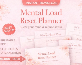 Mental Load Reset Planner | Self Care, Stress Relief, Mind Dump (PDF Download)
