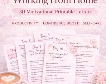 Open When Letters for Working From Home | 30 Motivational Printable Encouragement (Digital Download)