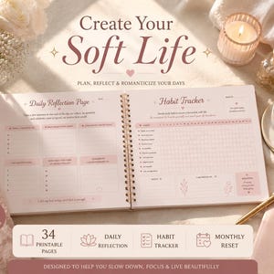 Soft Life Planner, Self Care, Ziele setzen, Soft Routines (PDF Download)