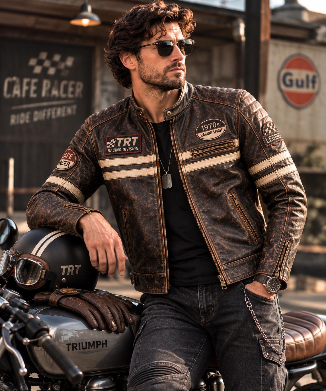 Vintage Triumph Leather Jacket - Etsy