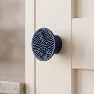 Puxador redondo de coral para armário, puxador texturizado para gaveta, puxador orgânico para móveis, ferragens decorativas modernas para cômoda.