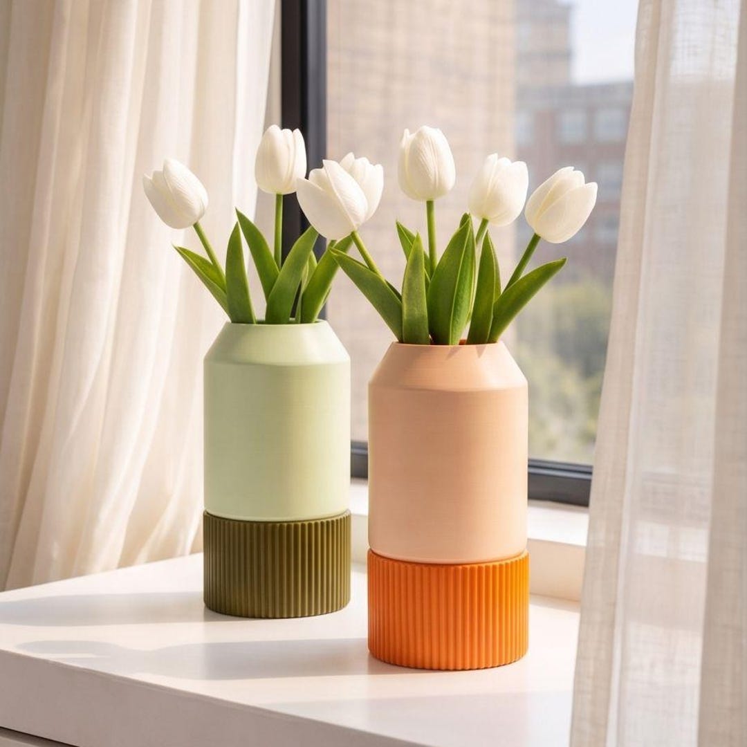 Modern Textured Vase | Minimalist Scandinavian Decor, Table Centerpiece ...