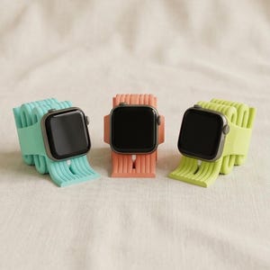 Apple Watch Oplaadstandaard, Wavy Dock voor Open en Loop Bands, Kabelorganizer voor Bureau