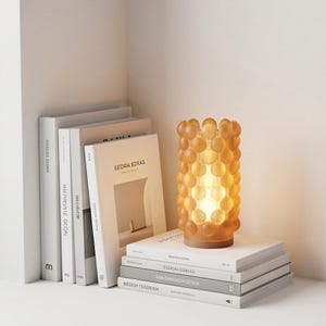 Abajur Candeeiro Bolhas, Capa Foco LED Sem Fios, Luz Secretária Ambiente, Decoração Estante Moderna, Luz Presença Aconchegante