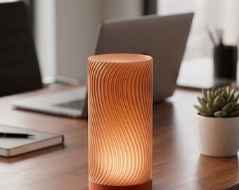 Pantalla Ondulada para Luz LED, Cubierta Lámpara Inalámbrica, Pantalla Mesita Noche Acanalada, Decoración Estética