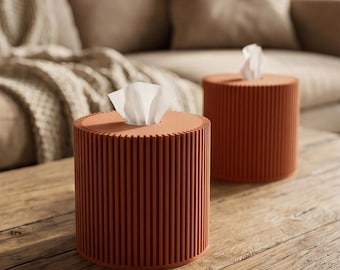 Copertura moderna per scatola fazzoletti a coste, decorazione minimalista, elegante porta fazzoletti cilindrico, accessorio premium