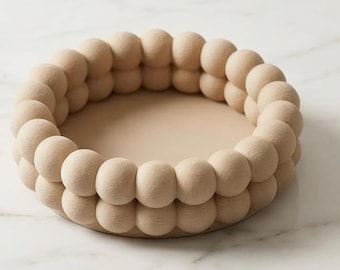 Cuenco Vaciabolsillos Bubble Set de 2, Bandeja Redonda Minimalista Entrada, Organizador Escritorio, Decor Japandi