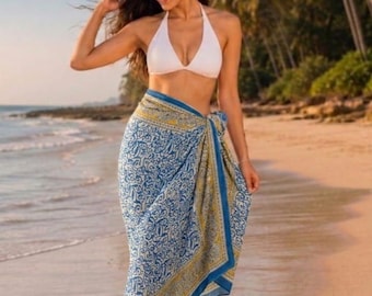Floral Beach Sarong, Boho Swimsuit Cover Up, Lightweight Summer Wrap for VacationBeach Sarong