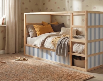 IKEA KURA Blue thin stripe pattern Kura Bed Stickers Striped Decal bunk bed Removable Vinyl Ikea Bunk Bed stripes Decals for Kura