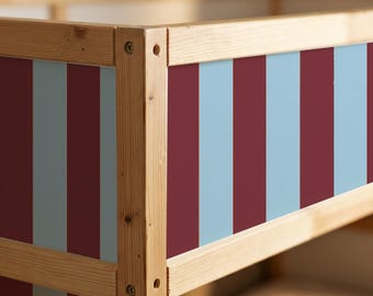 IKEA KURA ストライプ柄ストライプ Kura ベッドステッカー Kura デカール 二段ベッド 取り外し可能なビニール製 IKEA 二段ベッド ストライプ デカール Kura ベッドの模様替え用