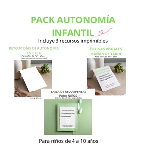 Puede incluir: Un pack de descarga digital para niños, con tres recursos imprimibles. El pack incluye un reto de autonomía de 30 días, rutinas visuales de mañana y tarde, y un sistema de tabla de recompensas. Diseñado para niños de 4 a 11 años.