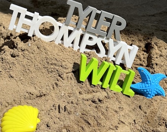 Molde de arena personalizado, juguete de playa con nombre personalizado, juguete de playa para niños, molde de arena de playa con nombre, regalo de playa de verano, juguete para exteriores