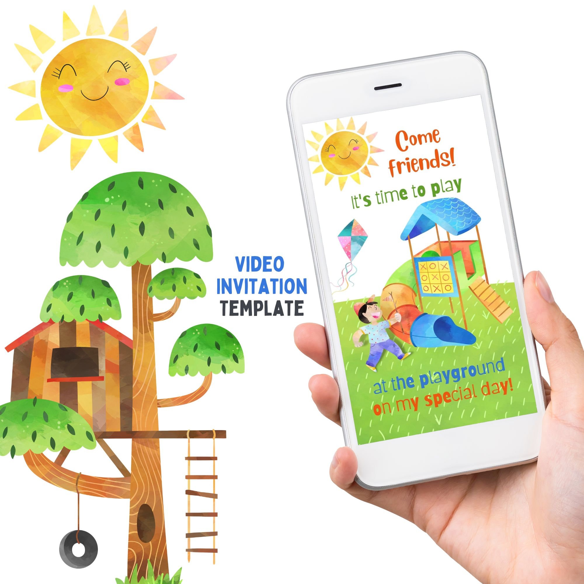 Editable Playground Invitation Video Playground Birthday Invitation ...