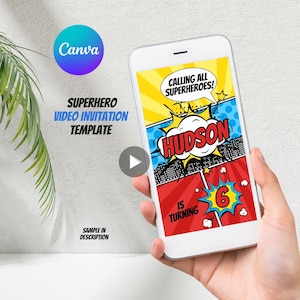 UU Editable Superhero Invitation Superhero Birthday Invitation Superhero Invitation Video Superhero Birthday Invite