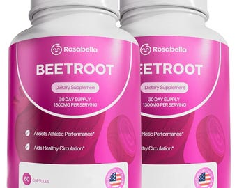 Rosabella Beet Root Extract – Blood Flow, Heart & Nitric Oxide Support, Vegan Capsules