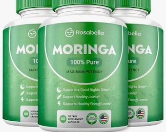 3 pcs Rosabella Moringa Oleifera Capsules | Antioxidant   Energy Support | Vitamins & Amino Acids for Immune, Skin   Gut Health
