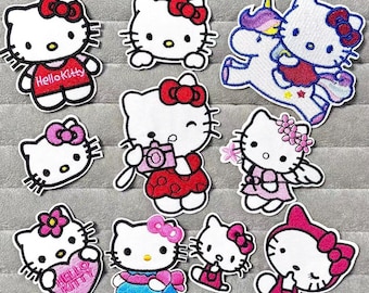 Hello Kitty Patches, Super starker selbstklebender Aufkleber, personalisieren Sie Ihre Schultasche, Kleidung, Jack, Hut.