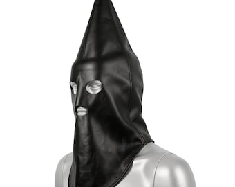 Leather Sensory Deprivation Mask Full Head Bandage Style Mask
