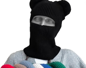 Bunny Balaclava Beanie Knit Mask One Hole
