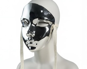 Metallic Full Face Mask Smooth Mirror Finish for Costume