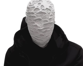 White Phantom Ripped Full Face No Face Mask