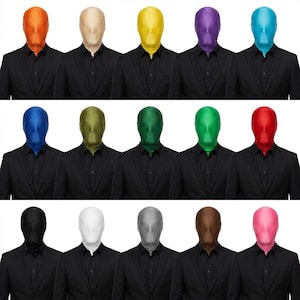 Maska Zentai z siatki inspirowana Dondą, pełna twarz, dostępna w wielu kolorach