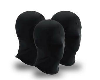 3 Pcs Full Face Black Mask