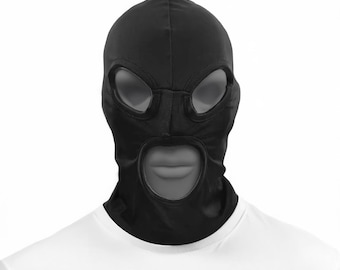 Black 3 Hole Balaclava Full Face Mask Breathable Ski Mask Streetwear Unisex