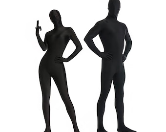 Black Full Body Zentai Suit Unisex Spandex Costume