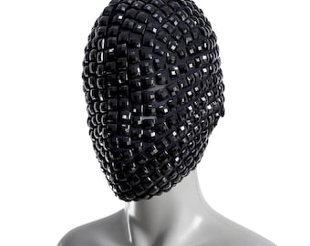 Black Crystal Full Face Mask Studded Statement Mask