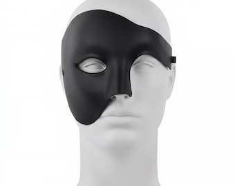Half Face Masquerade Mask Smooth Plastic Costume Mask