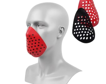 Perforated Half Face Mask Minimal Silicone Costume Accessory