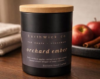 Orchard Ember - Ekskluzywne, ręcznie wykonane wzory - Czarne szklane naczynie
