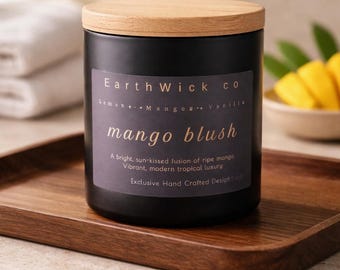 Luksusowa świeca Mango Blush w czarnym matowym pojemniku