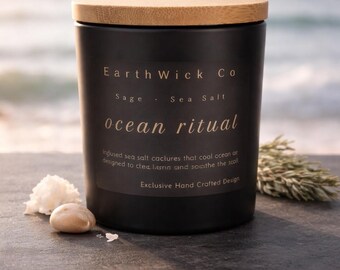 Ekskluzywne, ręcznie robione wzory Ocean Rituals – czarne szklane naczynie